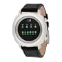 01TheOne Men's ZE102G1 Zerone Green LED Black Leather Watch