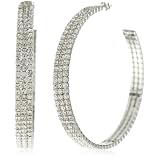 Leslie Danzis Crystal With Rhodium Plating Hoo