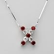 Necklace With 2.95ctw Precious Stones - Genuine Garnets and Topazes in 925 Sterling silver. Total item weight 5.0g Length 16in