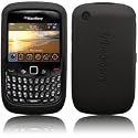 OLIVIASPHONES 8520 CURVE BLACKBERRY BLACK SILICONE SKIN COVER CASE AND SCREEN PROTECTOR
