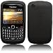 OLIVIASPHONES 8520 CURVE BLACKBERRY BLACK SILICONE SKIN COVER CASE AND SCREEN PROTECTOR