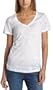 Allen Allen Women's Shortsleeve Loose Fit V-Neck Top,White,Small