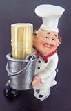 Fat Italian chef Toothpick holder Bistro cooking.