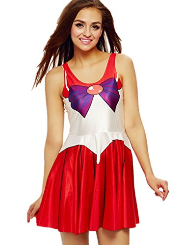 Ninimour- Digital Print Sailor Moon Mercury Venus Jupiter Skater Dress