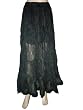 Bohemian Shabby Chic Womens Skirts Black 5 Tiered Cotton Long Skirt 39 Inch