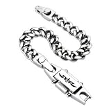 Spikes 316L Stainless Steel Chain Bracelet with Gothic Design Rectangle