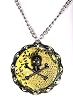 Rocker Jewelry Yellow Snakeskin Leather Skull Crossbones Medallion