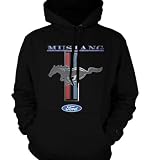 Mustang Logo Ford Symbol Mens Sweatshirt, Officially Licensed Ford Mustang Horse Logo Mens Hooded Pullover Sweater
