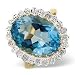 9ct Diamond & Topaz Cluster Ring
