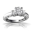 14K White Gold White Diamond Engagement Ring