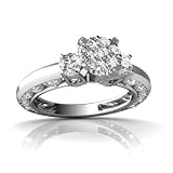 14K White Gold White Diamond Engagement Ring