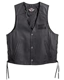 Harley-Davidson® Men’s Traditional Leather Vest. Lightweight. Embroidery. 98007-11VM