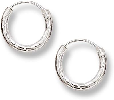 Tomas Sterling Silver 10mm Twisted Endless Hoop Earrings