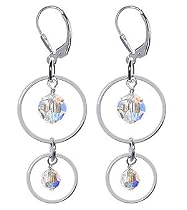 Circular Sensations Clear Swarovski Crystal Long Dangle Earrings