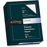 Southworth Fine Linen Paper, 25% Cotton, 24 lb, White, 500 Sheets (554C)