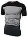 Doublju men 100%cotton three-tier color block shortsleeve crew neck tee