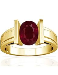18K Yellow Gold Oval Cut Ruby Solitaire Ring
