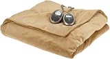 Sunbeam Dynasty Nights Twin Heated Blanket, Mushroom