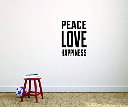 Decal Wall Sticker – ON SALE NOW : Peace Love Happiness Quote Text Lettering Home Decor Picture Art Size :20 Inches x 40 Inches