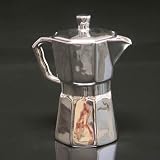 Silver Porcelain Coffee Percolator