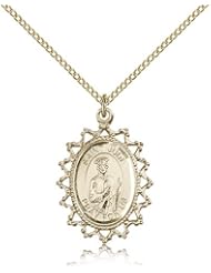 Free Engraving Included Medal-Gold Filled St. Saint Jude Thaddeus Pendant 1" Oval 1619JGF--w/18" Chain w/Box Desperate Situations