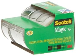 Scotch Magic Tape, 3/4 x 300 Inches, 3-Pack (3105)