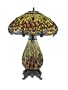 Dale Tiffany TT100273 Jeweled Dragonfly Table Lamp, Antique Brass and Art Glass Shade