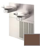 Garden Water Features & Outdoor Fountains item: Haws H1011.8-BRONZEMIST Bronze Mist Hi-Lo barrier-free, dual satin finish stainless steel electric drinking fountains with round sculpted bowls. H1011.8