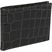 Budd Bidente Leather Crocodile Slim Wallet