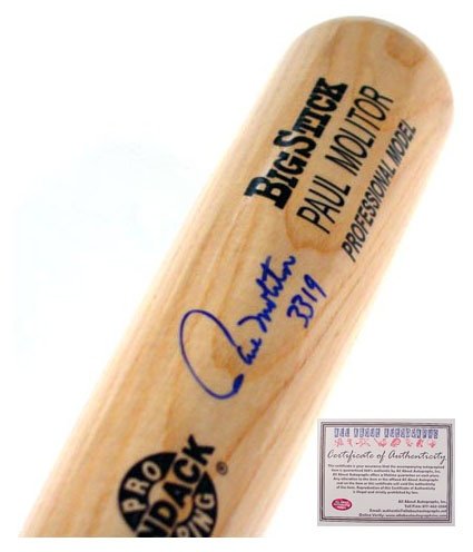 Paul Molitor Minnesota Twins MLB Hand Signed Name Model Baseball Bat with 3319 Hit Inscription