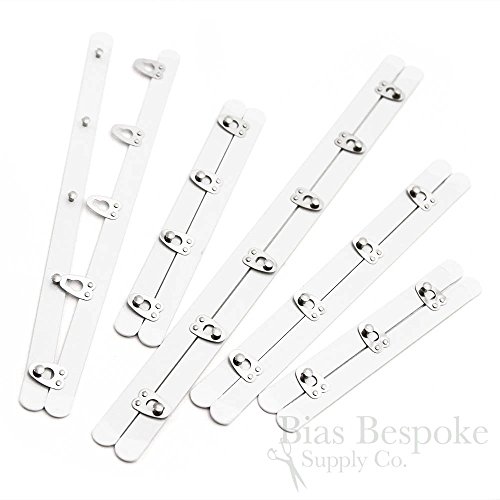 Silver and White Spring Steel Corset Busks, 11