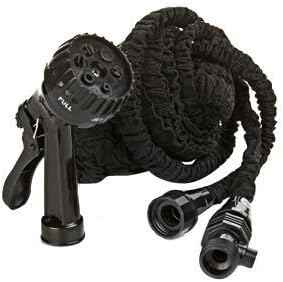 Pocket Hose, Auto Expandable, 50 Feet, Black - With 7 Way Hose Nozzle