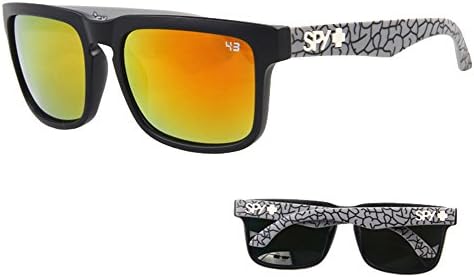 Personalized Retro Anti-reflective Uv Protection Sunglasses (Black+grey Tortoise Crack Frame / Yellow Lens) Sp1#13