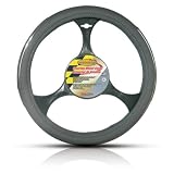 STEERING WHEEL COVER - GRAY WITH CHROME TRIM