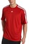 adidas Men's 3-Stripes Short-Sleeve Tee (University Red, White, Medium)