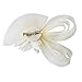 Coolr Women's Fascinators Hat Small Hairpin Feather Mesh Flower Hairclip (Beige)