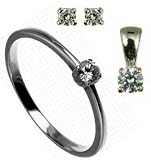 9ct White Gold 4 Claw 15 Point Diamond Solitaire Collection