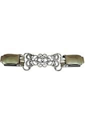 Silver Antiqued Swirls with Crystals Cardigan Clip