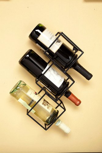 Metal Cube 3 Bottle Wall Bottle Holder