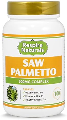 Respira Naturals Saw Palmetto | Made in the USA Natural Hormone Supplements for Hair Loss, Sleeplessness, Hormonal Weight Loss/Gain (500mg Complex, 100 Capsules)