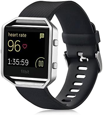 Fitbit Blaze Watch Band Small, Ronkoen 2016 Newest Hot High quality Soft Silicone Watch Band Wrist Strap for Fitbit Blaze Tracker Smart Watch Band 5.5"-6.7"--Black