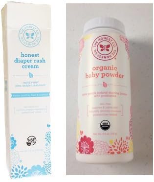 Honest Company Diaper Rash Cream and Organic Baby Powder