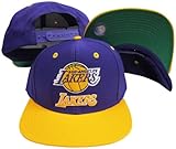 Los Angeles Lakers Word Purple / Yellow Two Tone Plastic Snapback Adjustable Plastic Snap Back Hat / Cap