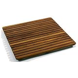 Le spa Teak Square Floor Mat (Teak Honey Brown Oiled) (24W x 24D x 1H)