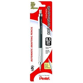 Pentel Graph Gear 500 Automatic Drafting Pencil, 0.5mm, Black Barrel, 1 Pack (PG525BP)