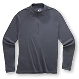Ibex Men's Zepher Zip Turtleneck, Titanium, Medium