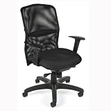 Black no Arms OFM AirFlo Computer Office Chair Mesh Back with Arm Rests