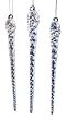Pack of 3 Snowfall Valley Twisty Iridescent Glass Icicle Christmas Ornaments