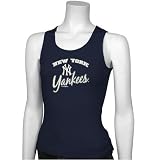 New York Yankees Ladies Navy Blue Scripted Tunic Length Tank Top