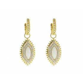 Marquis White Onyx Earring Charms with Diamonds by Jude Frances
